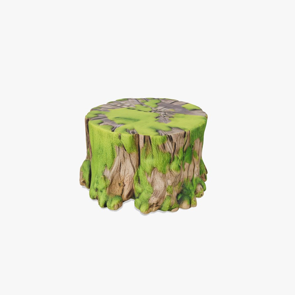 Mossy Tree Stump model pack with realistic textures
